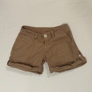James Perse, Size 27, Cuffed Brown Cotton Shorts